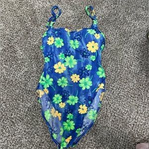 90’s floral one piece swimsuit